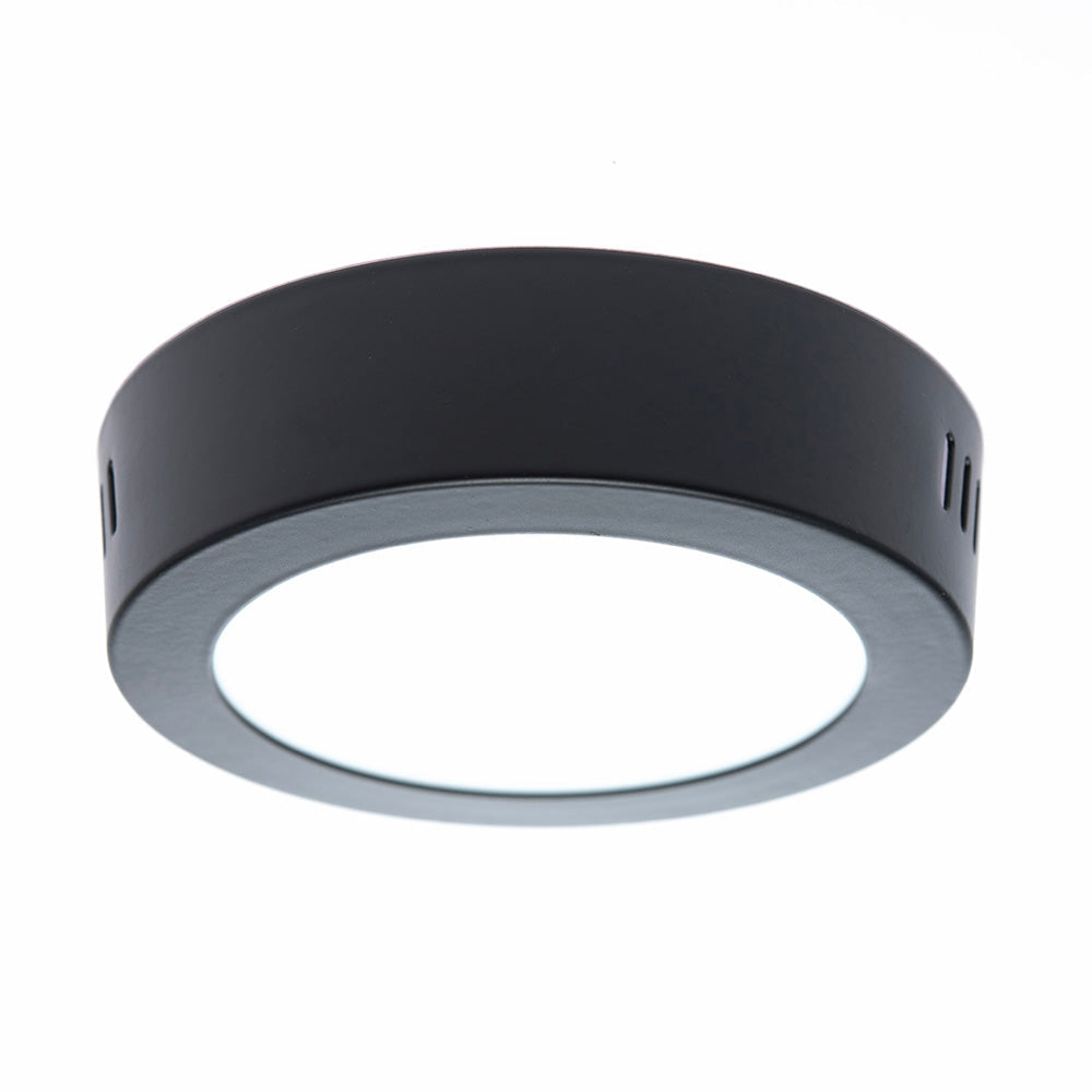 PANEL LED REDONDO NEGRO PARA SOBREPONER, 6W, 300LM
