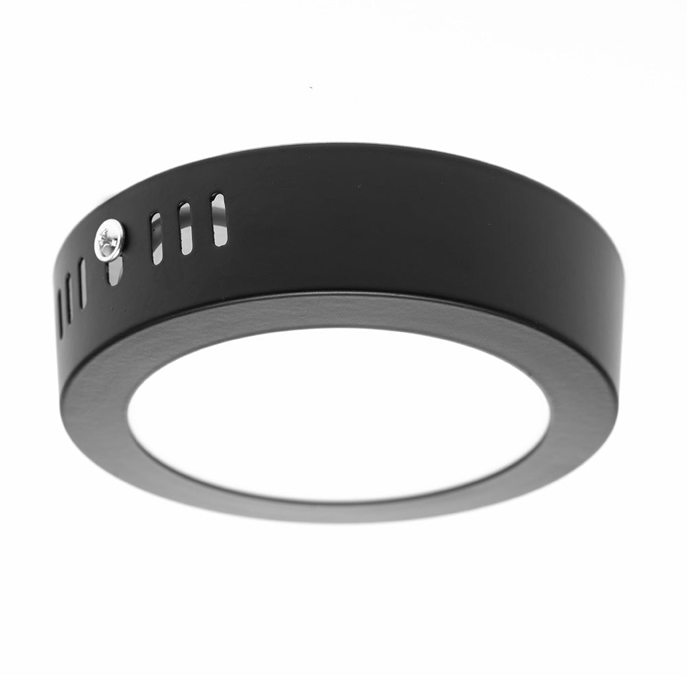 PANEL LED REDONDO NEGRO PARA SOBREPONER, 6W, 300LM