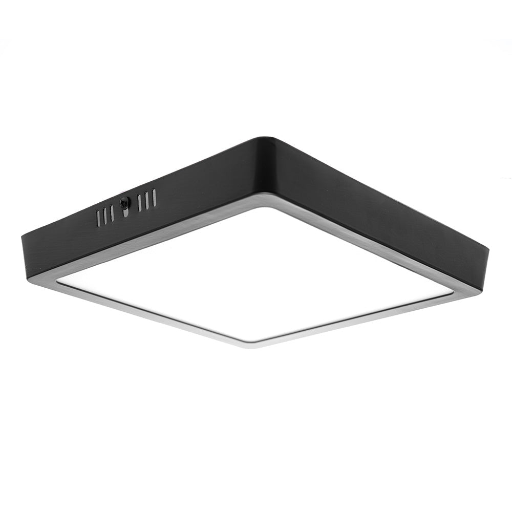 PANEL LED CUADRADO NEGRO 18W 6500K 1260LM SOBREPONER IP20