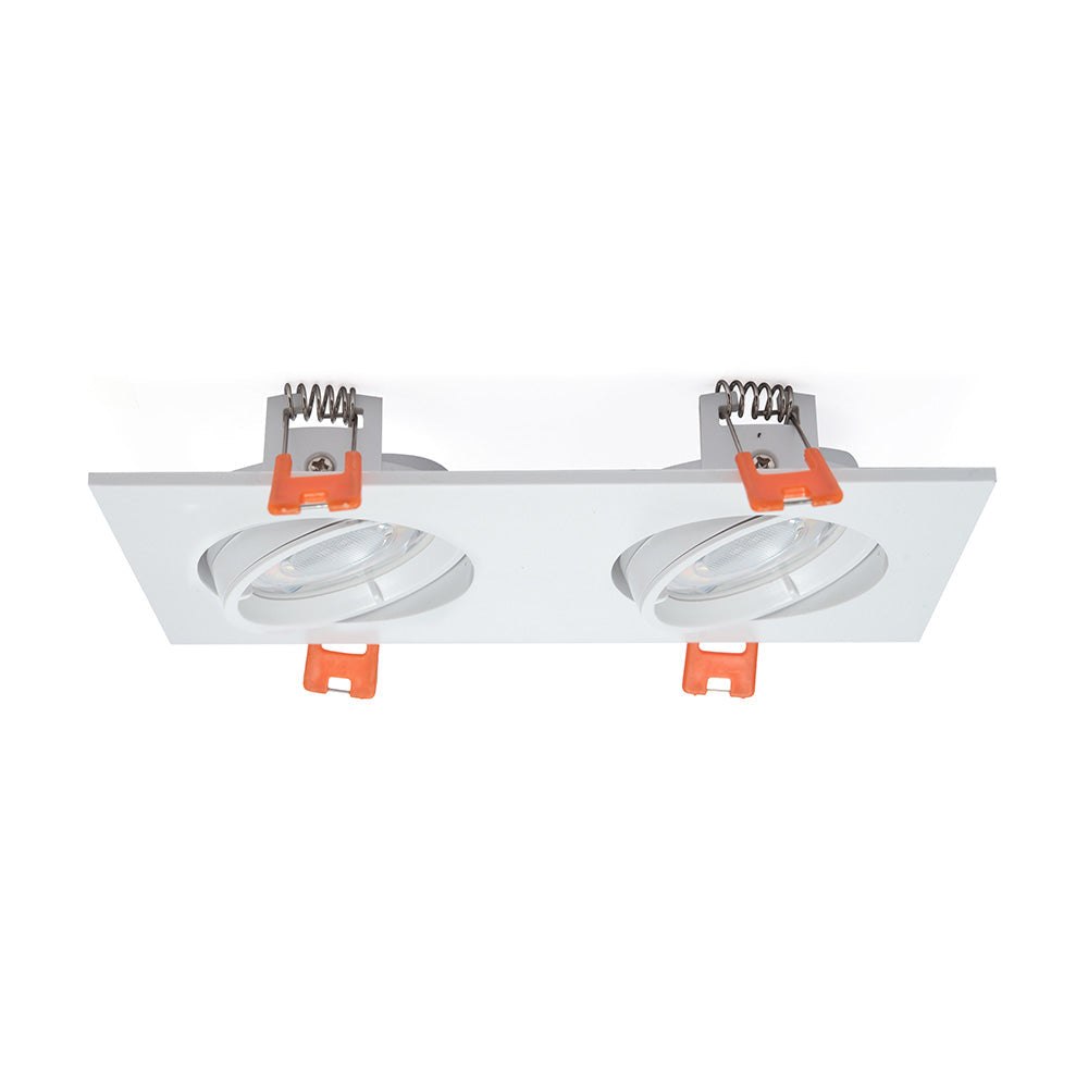 MARCO EMPOTRABLE DOBLE Y1R3 CUADRADO BLANCO BASE MR16, PC