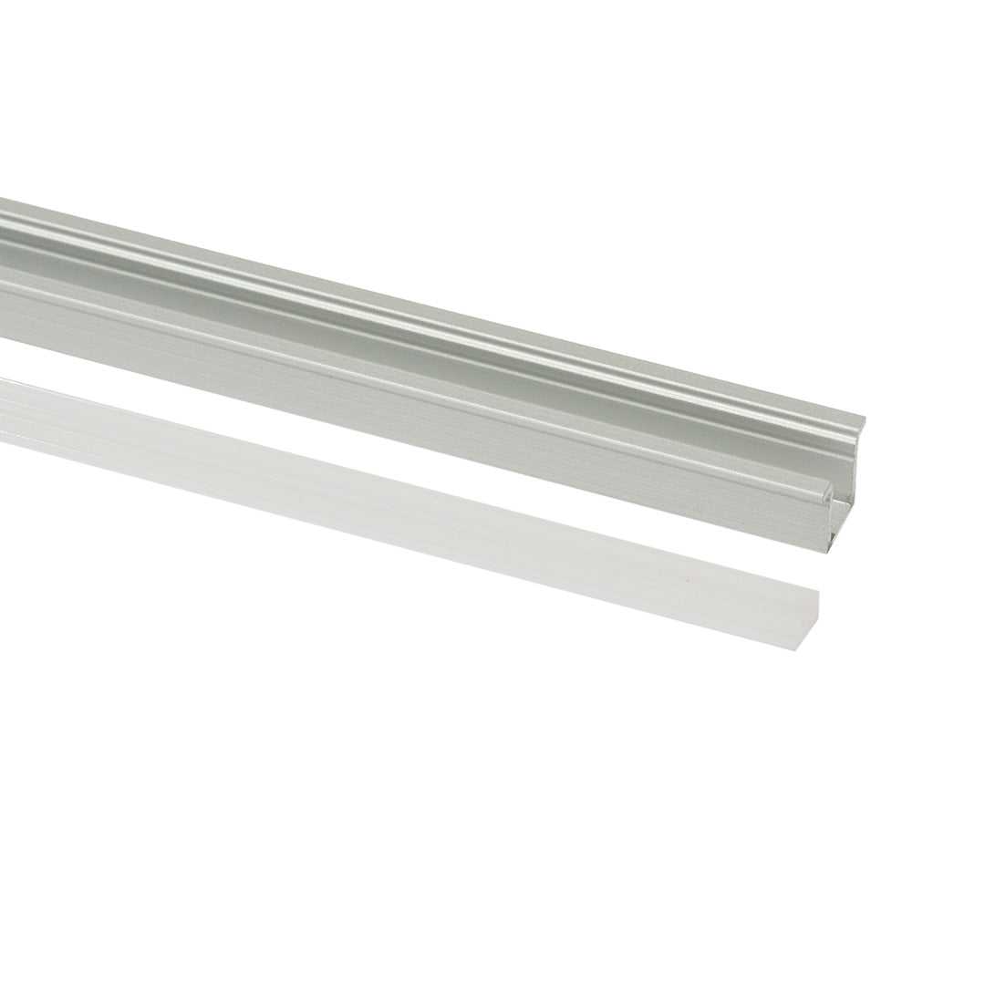 PERFIL EMPOTRABLE PLATA CON CEJA PARA TIRA, 2M, IP44, AL