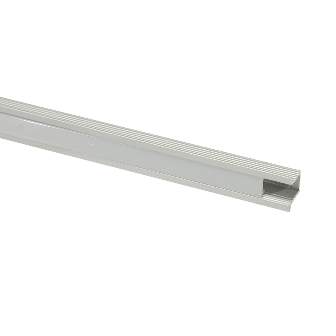 PERFIL EMPOTRABLE PLATA CON CEJA PARA TIRA, 2M, IP44, AL