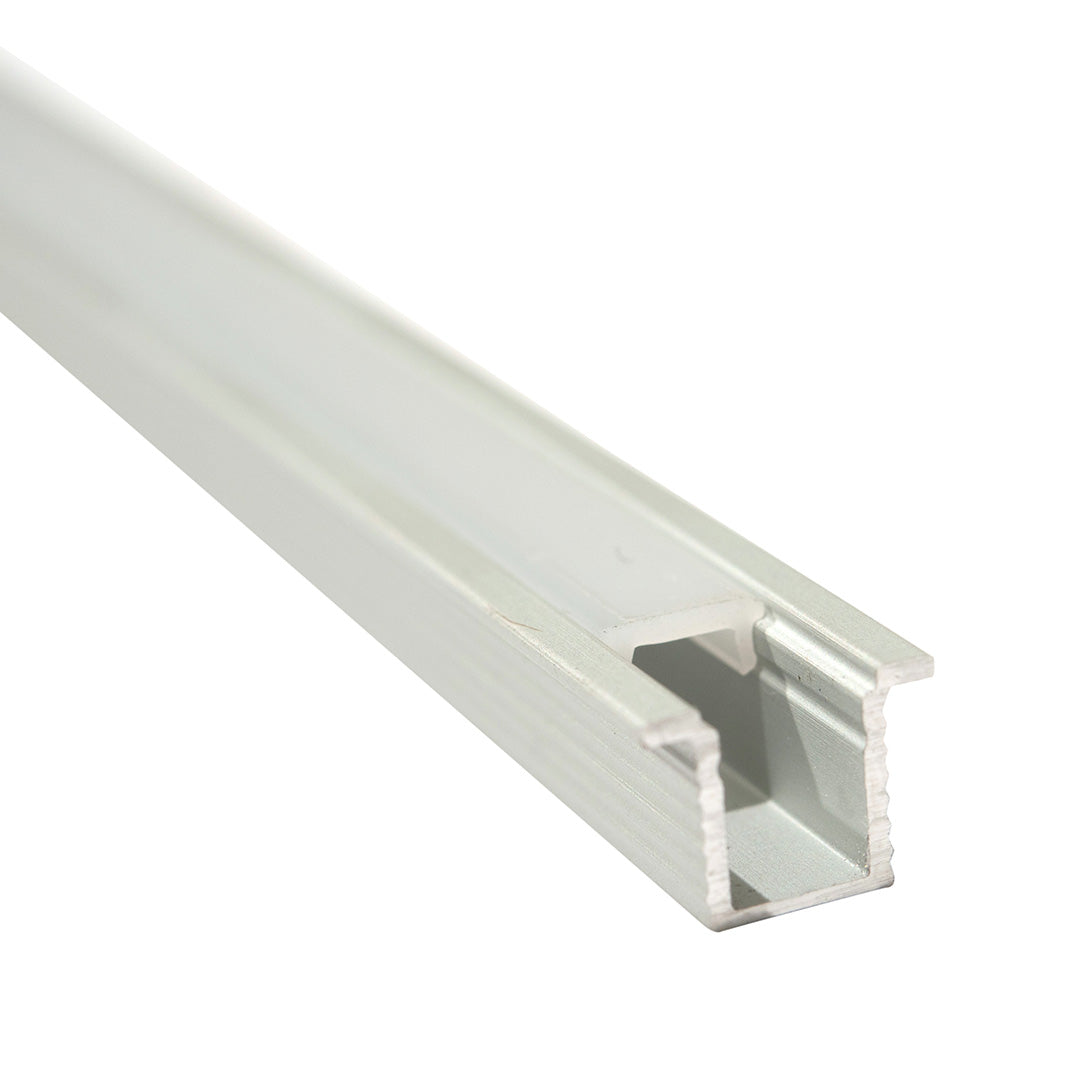 PERFIL EMPOTRABLE PLATA CON CEJA PARA TIRA, 2M, IP44, AL
