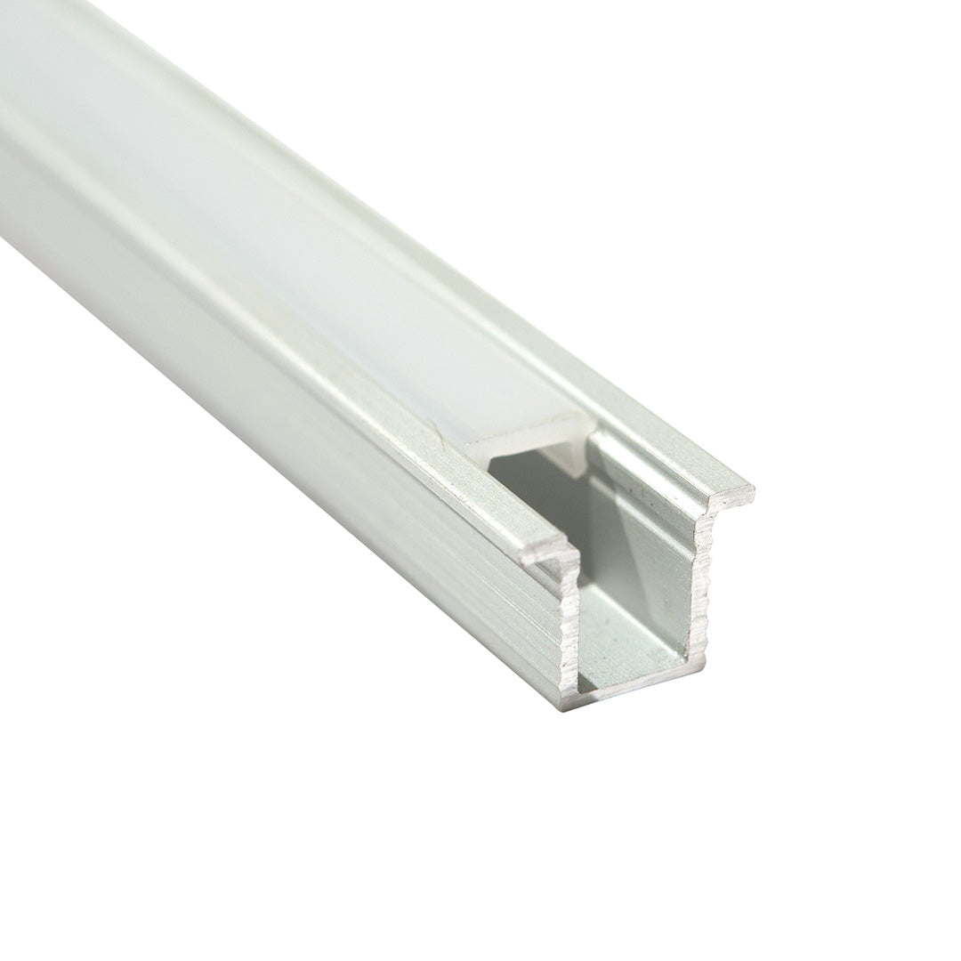 PERFIL EMPOTRABLE PLATA CON CEJA PARA TIRA, 2M, IP44, AL