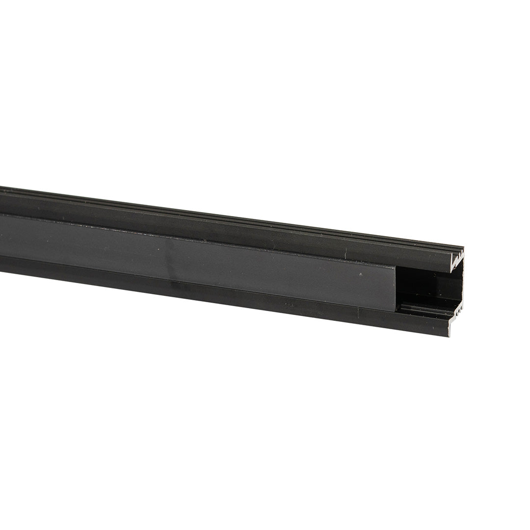 PERFIL EMPOTRABLE NEGRO CON CEJA R PARA TIRA, 2M, IP44, AL