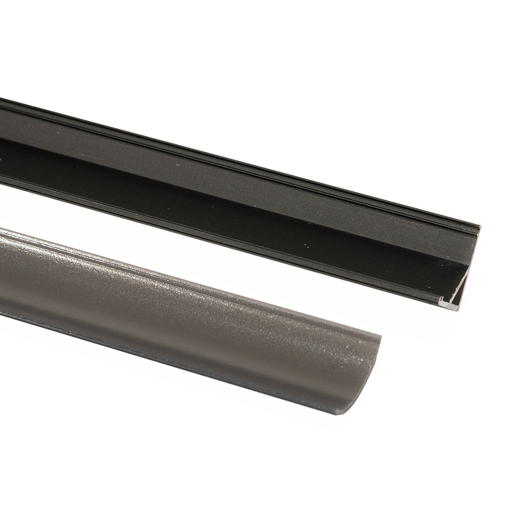 PERFIL ALUMINIO ESQUINERO NEGRO PARA TIRA LED, 2M, IP44