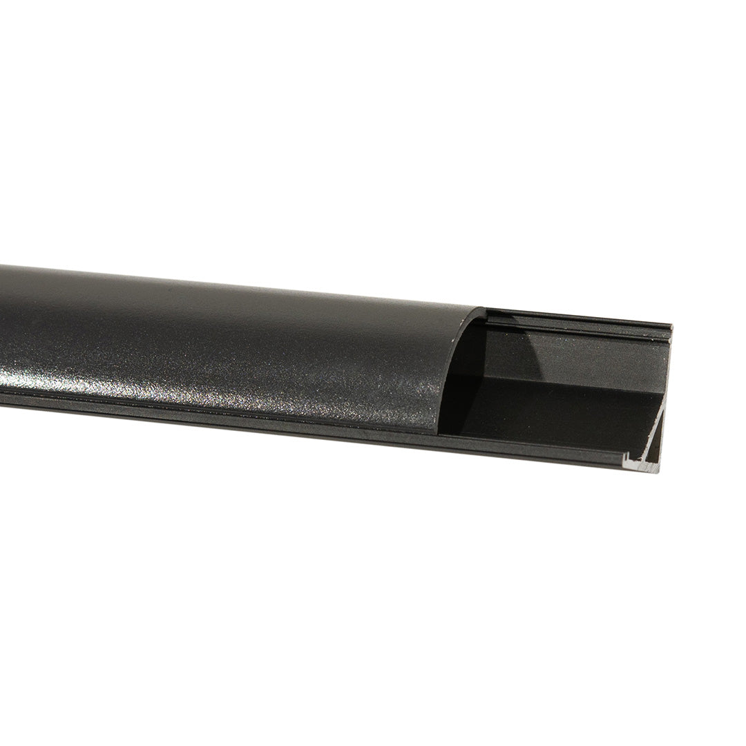 PERFIL ALUMINIO ESQUINERO NEGRO PARA TIRA LED, 2M, IP44