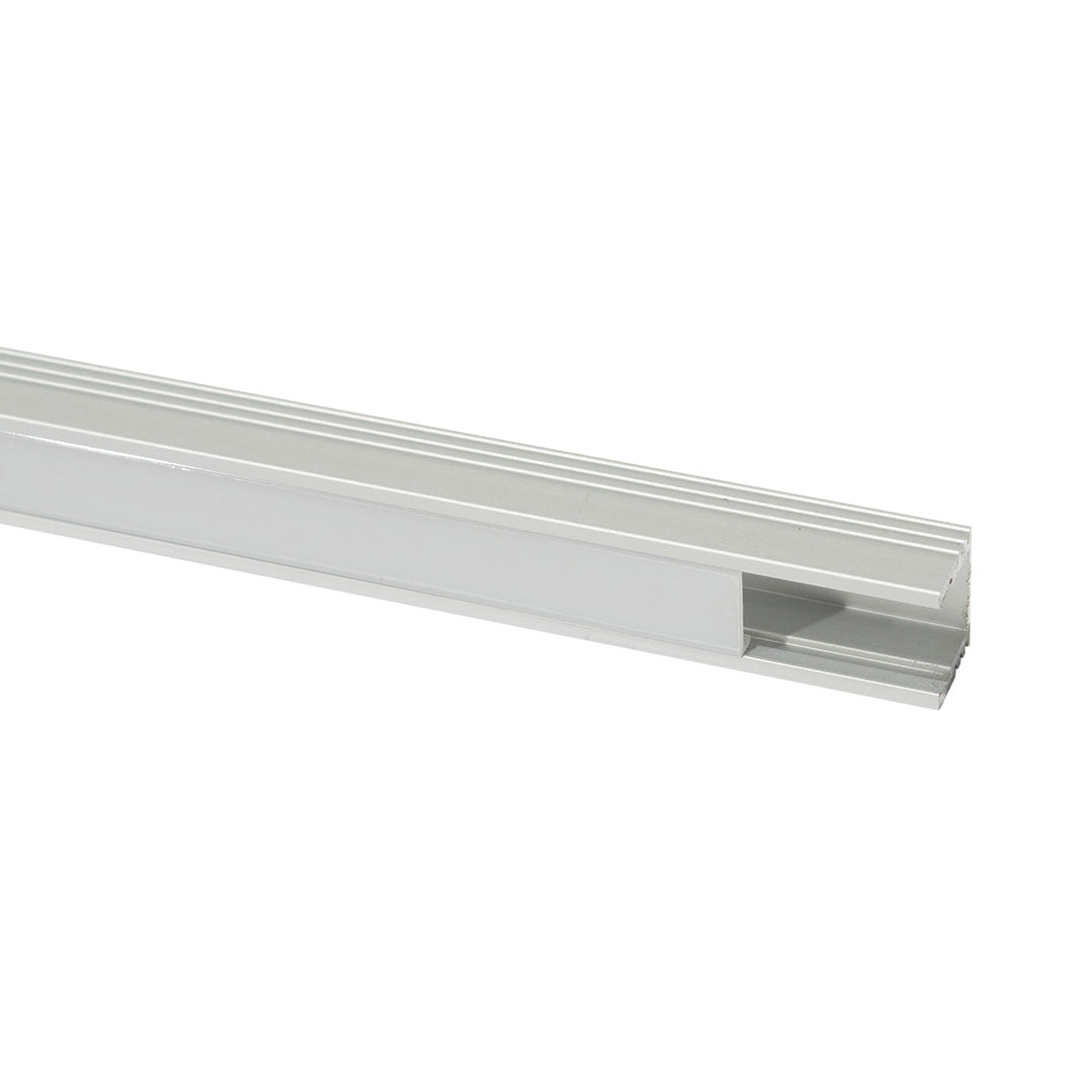 PERFIL ALUMINIO RECTANGULAR PLATA PARA TIRA, 2M, IP44