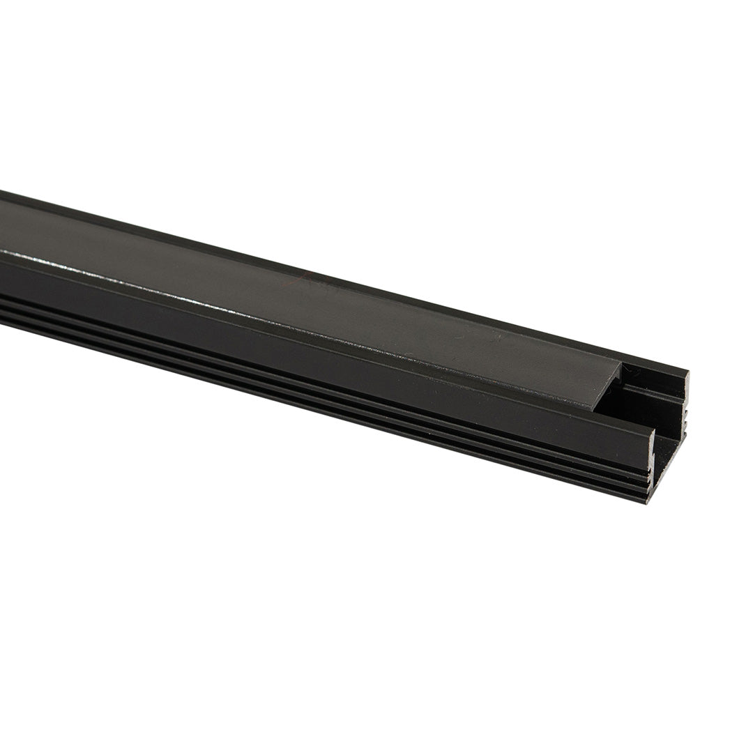 PERFIL ALUMINIO RECTANGULAR NEGRO PARA TIRA, 2M, IP44