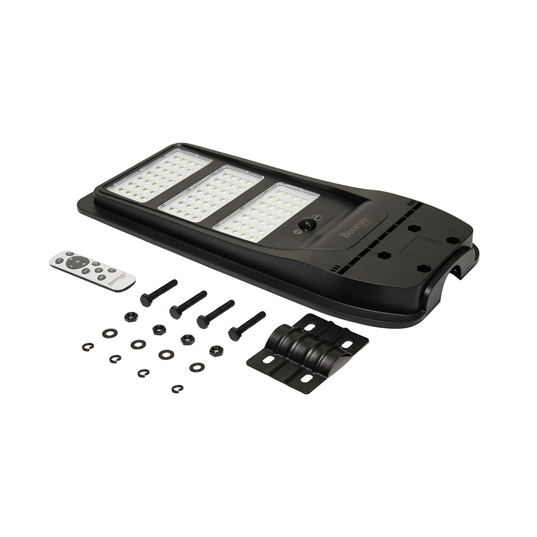 LUMINARIA EXTERIOR CON PANEL SOLAR ALL IN ONE, 100W, LUZ FRÍA