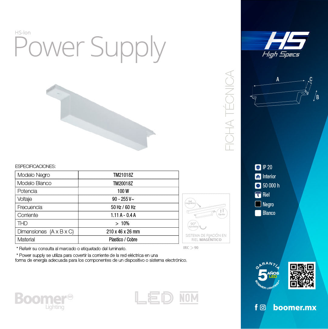 FUENTE DE PODER PARA RIEL HS-ION 100 W (100 D40V)