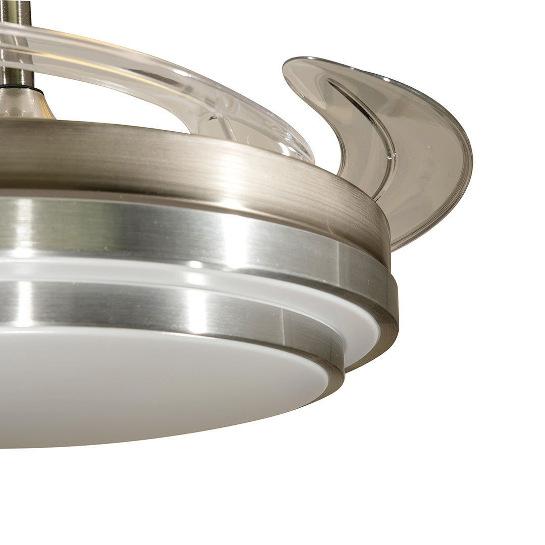 Ventilador De Techo Con Luz Led Plata An 42 Retractil, Cct