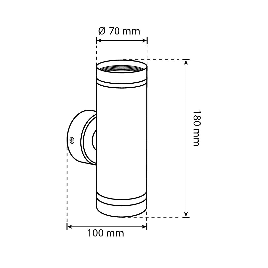 ARBOTANTE PARA PARED REFLEX 2 BLANCO 6.5W, BASE GU10(x2) INT