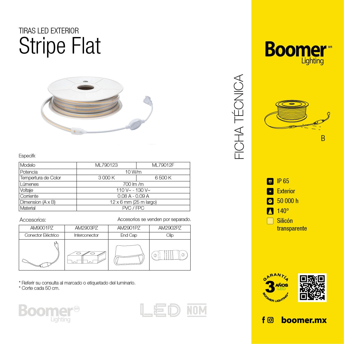 MANGUERA LED FLAT 25 METROS, CORTE A 25CM, LUZ FRÍA, EXT