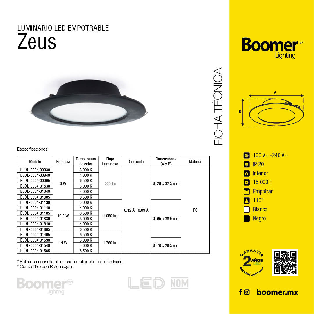 EMPOTRABLE LED REDONDO NEGRO 6W DE LUZ CÁLIDA PARA INTERIOR