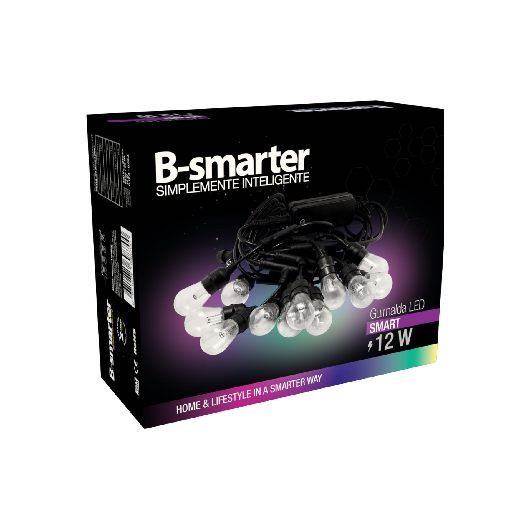 GUIRNALDA DE LUCES LED SMART, 12W, RGB, EXTERIOR, MANEJO APP