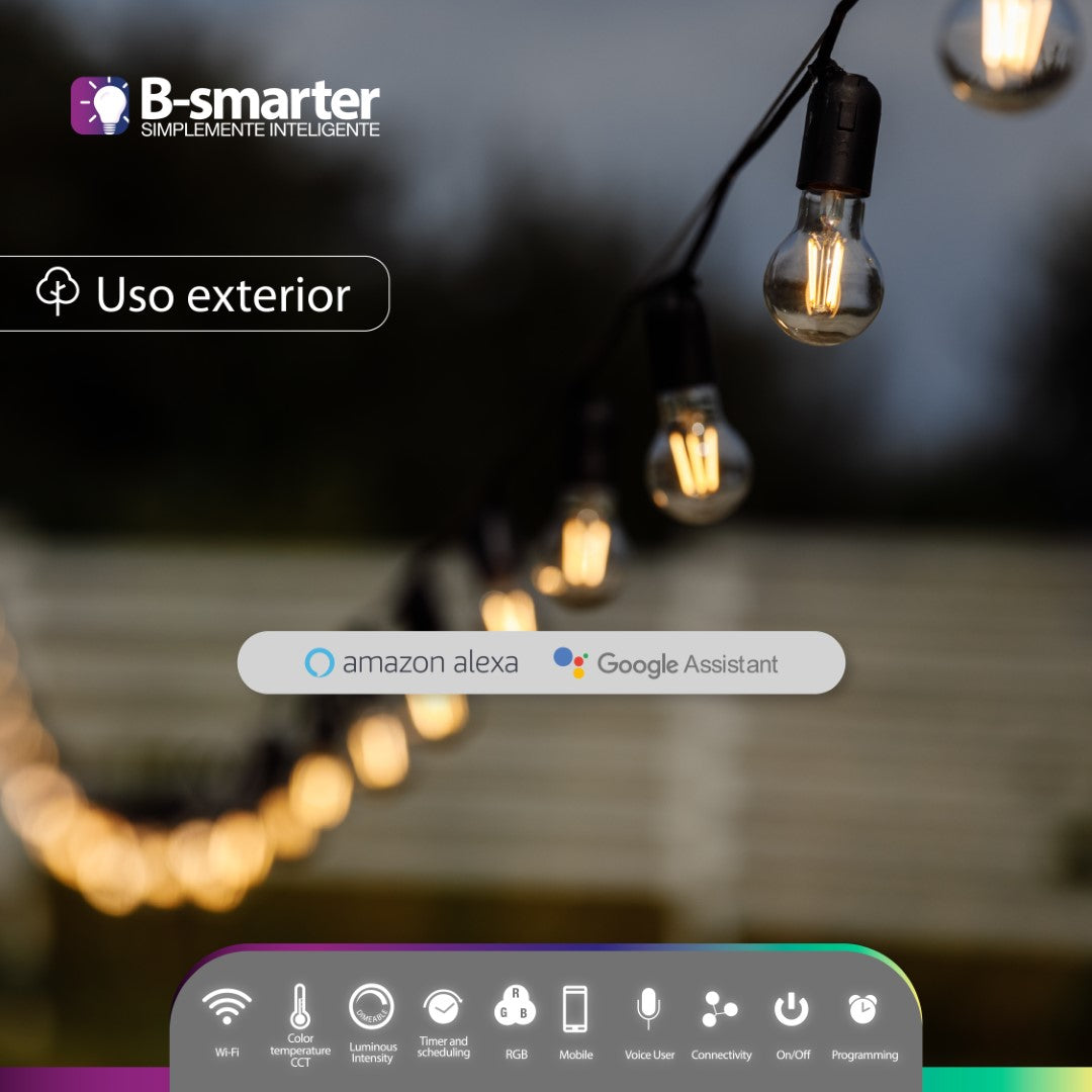 GUIRNALDA DE LUCES LED SMART, 12W, RGB, EXTERIOR, MANEJO APP