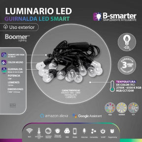 GUIRNALDA DE LUCES LED SMART, 12W, RGB, EXTERIOR, MANEJO APP