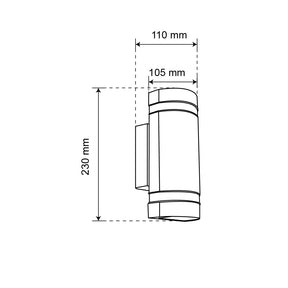 LÁMPARA ARBOTANTE WW GRIS, BASE GU10, 13 W, EXTERIOR