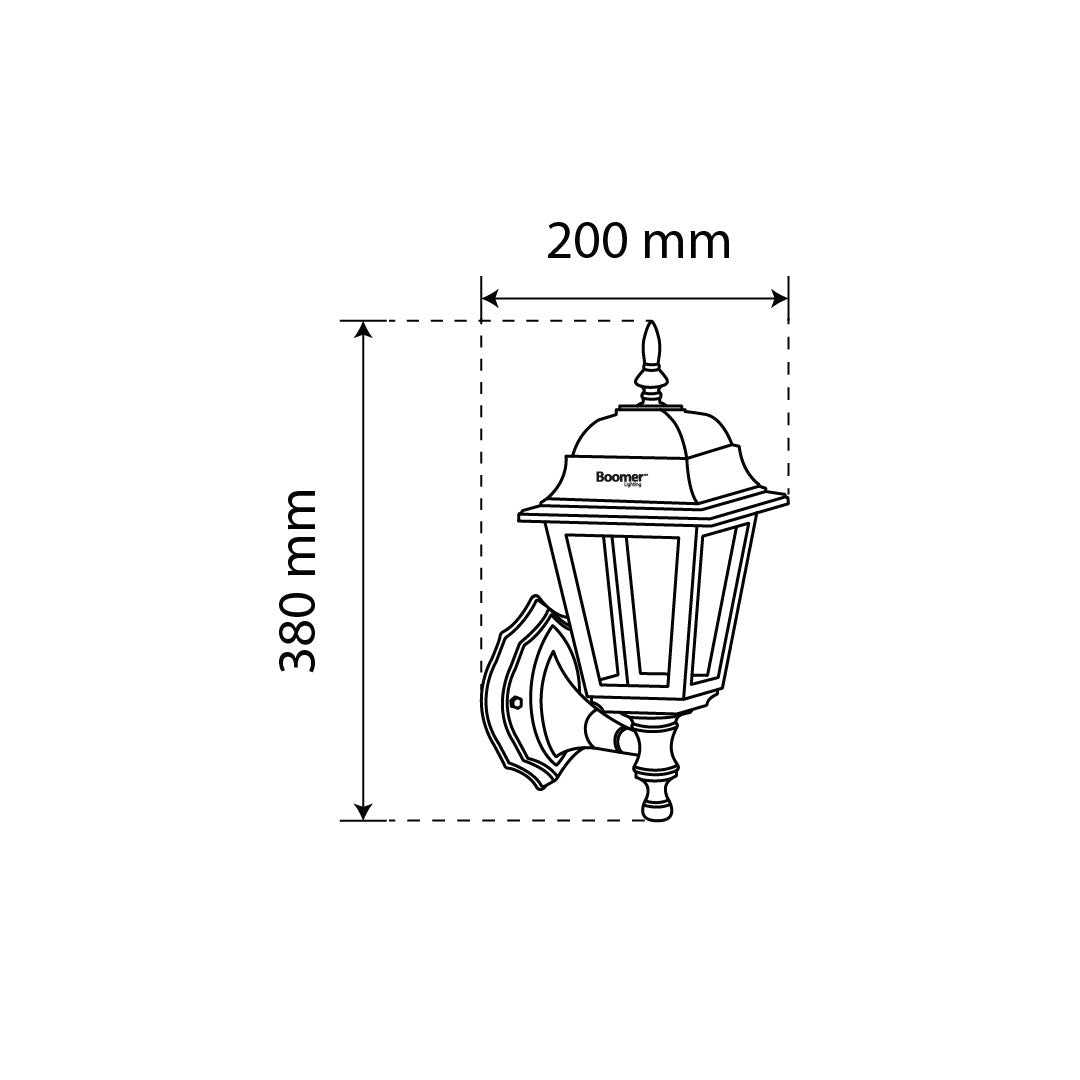 FAROL DECORATIVO PARA PARED LONDON NEGRO, 15W, BASE E27