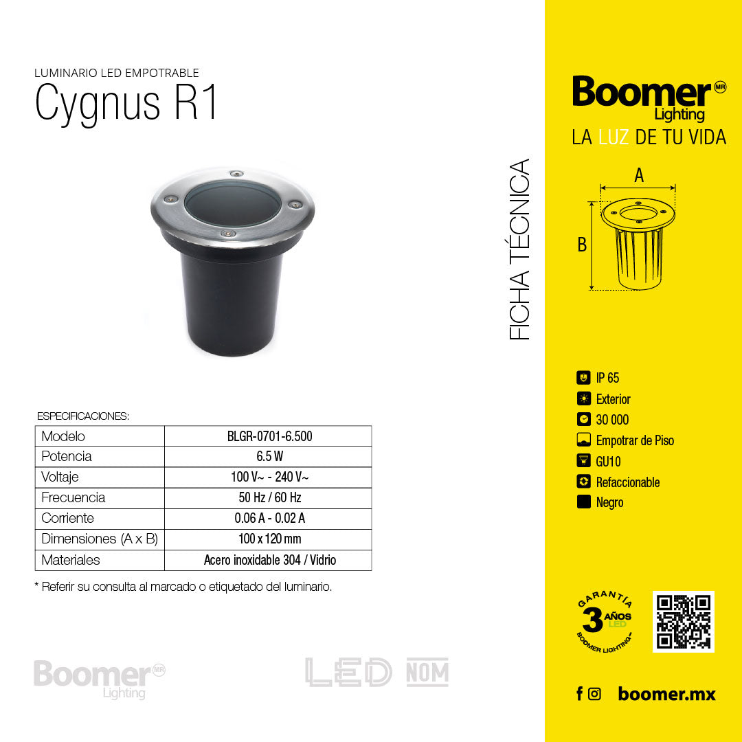 EMPOTRABLE Redondo A PISO, BASE GU10, 6.5W, 100-240V~