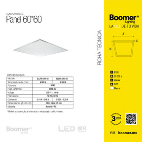 PANEL LED EMPOTRAR O SUSPENDER, 40W, LUZ NEUTRA, INTERIOR
