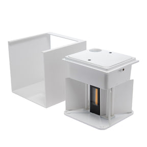 LÁMPARA ARBOTANTE BOX 3D BLANCO, 6W, LUZ CÁLIDA, EXTERIOR