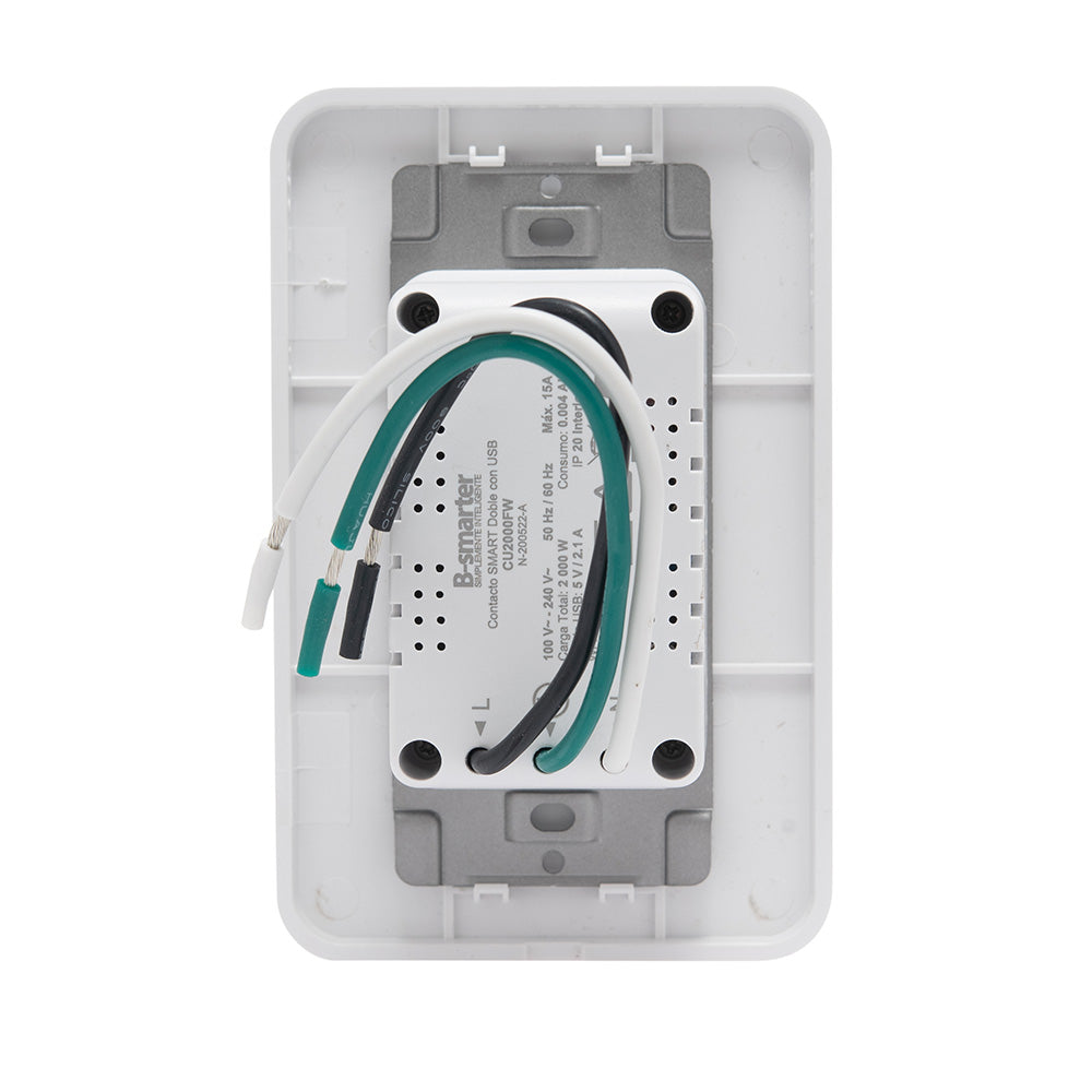 CONTACTO DOBLE CON USB SMART, MANEJO POR APP