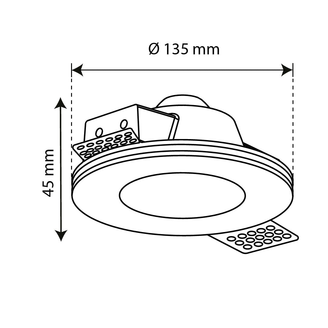 MARCO EMPOTRABLE Y5R5 DE YESO PARA FOCO LED, 8W, BASE MR16