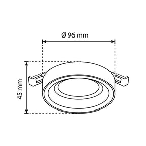 MARCO EMPOTRABLE Y3R3 NEGRO PARA FOCO LED, 6.5W, GU10 Y MR16