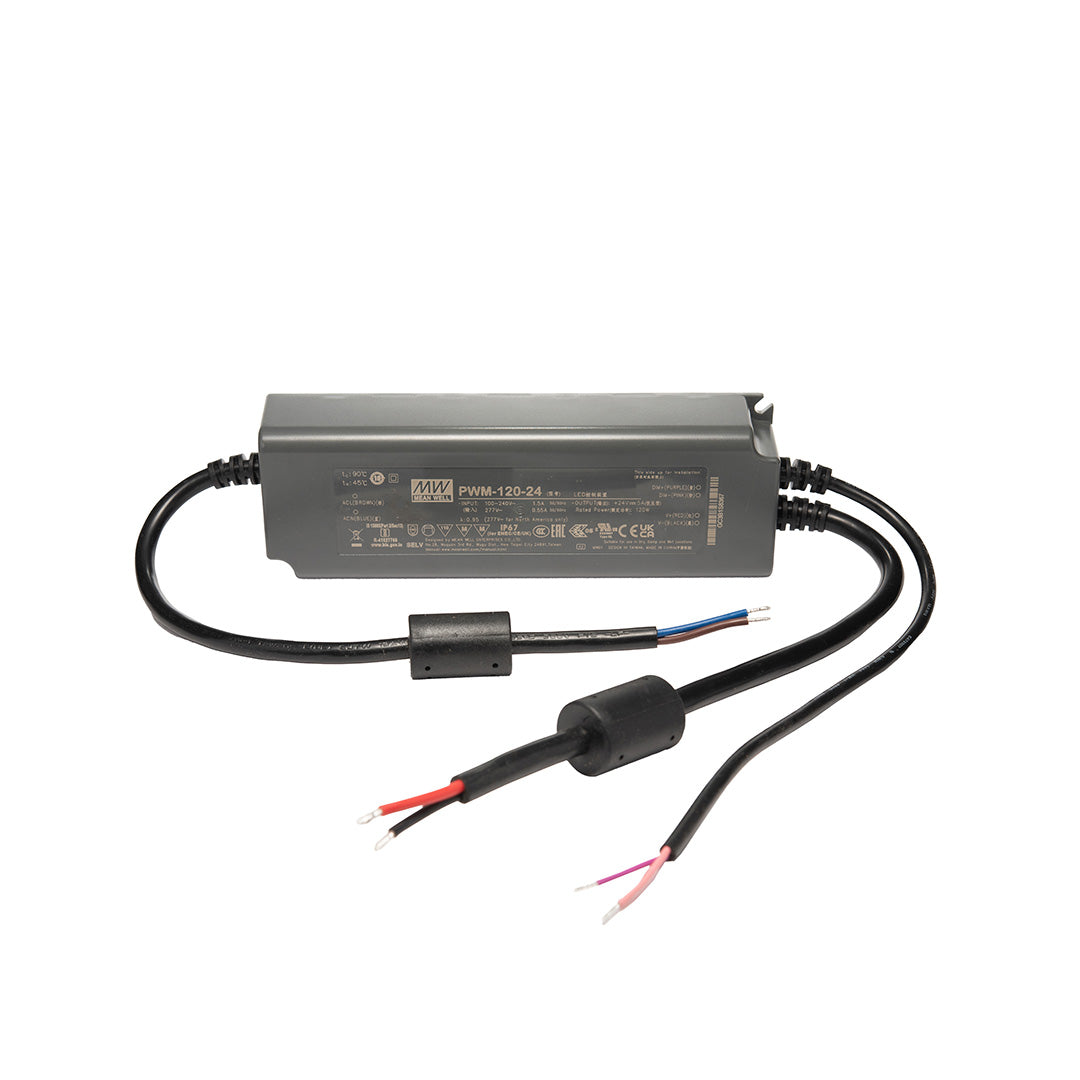 DRIVER GRIS EXTERIOR 120W 24V ENTRADA 100-305V PARA TIRA LED
