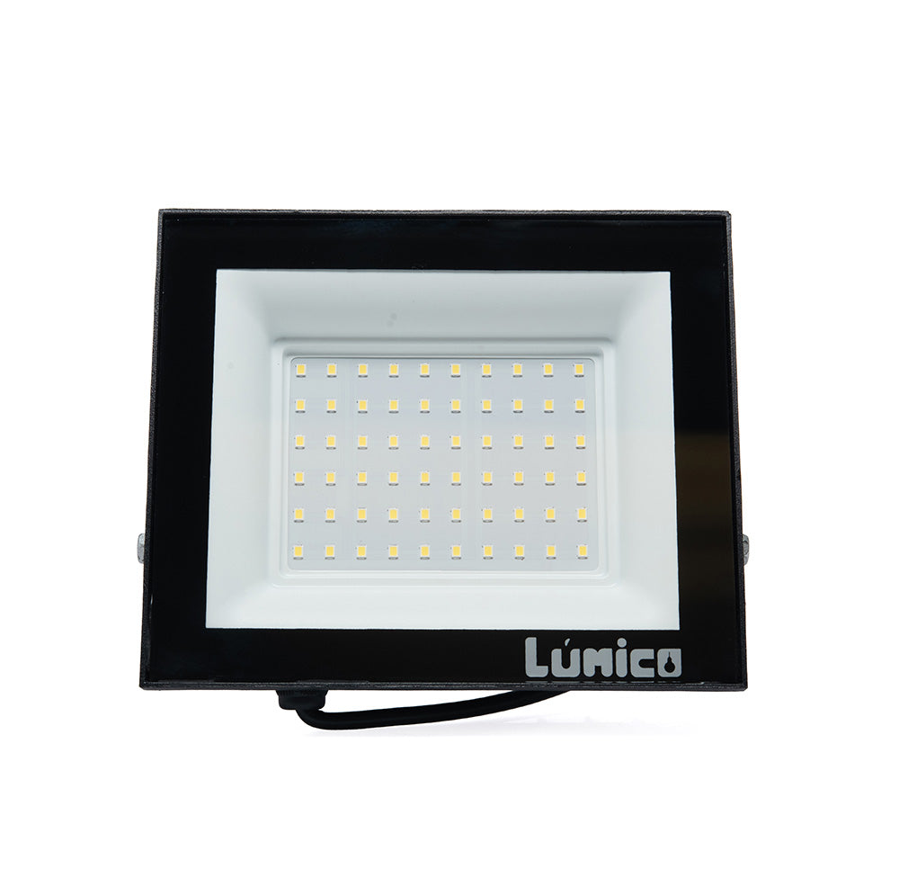 REFLECTOR LED LÚMICO, 50 W, 6500 K, IP 65, NEGRO