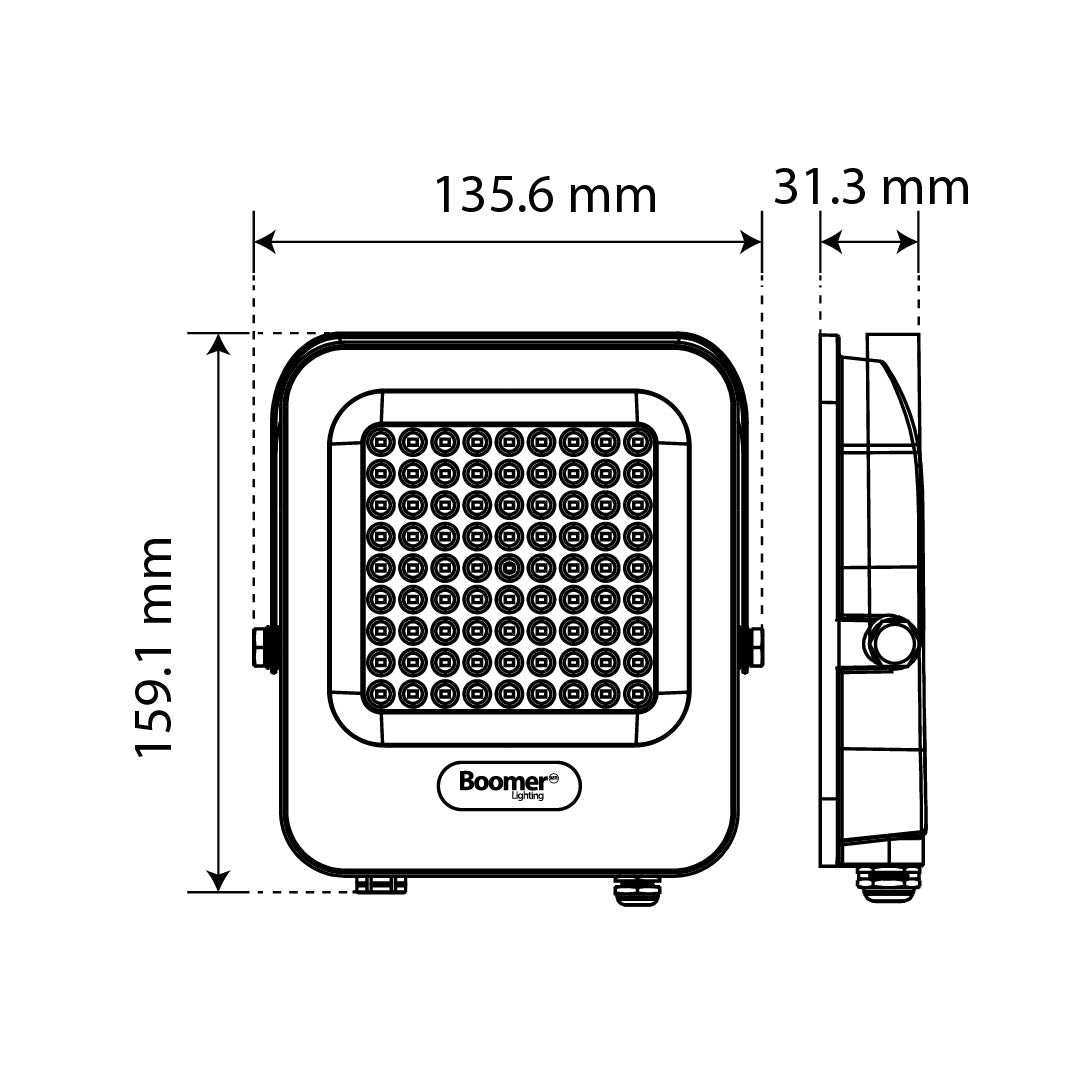 REFLECTOR VERTICAL TORY 30W, 6500K, 3000LM, IP65, 120°