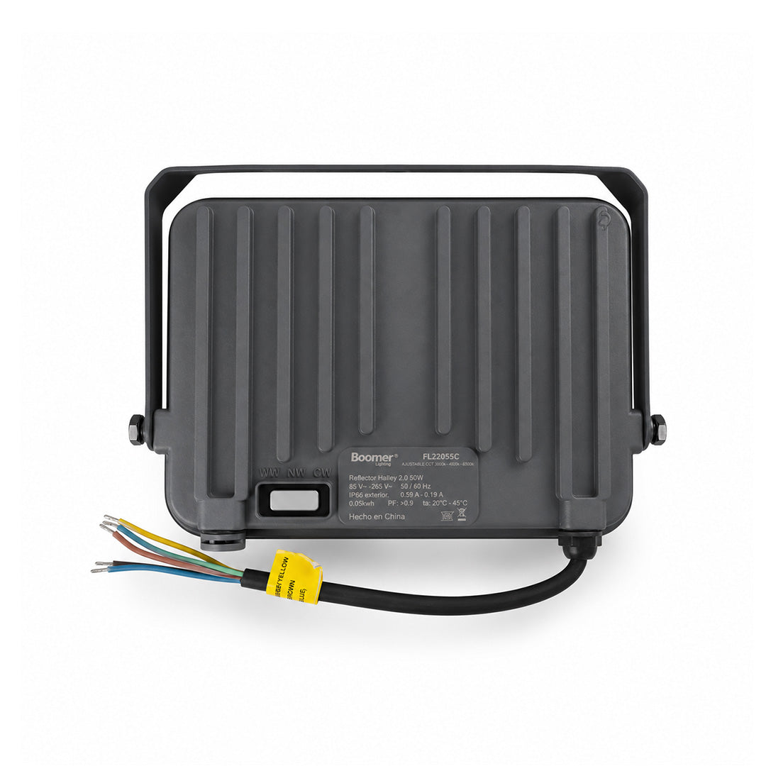 REFLECTOR LED HALLEY GRIS EXTERIOR 50W COLOR LUZ AJUSTABLE