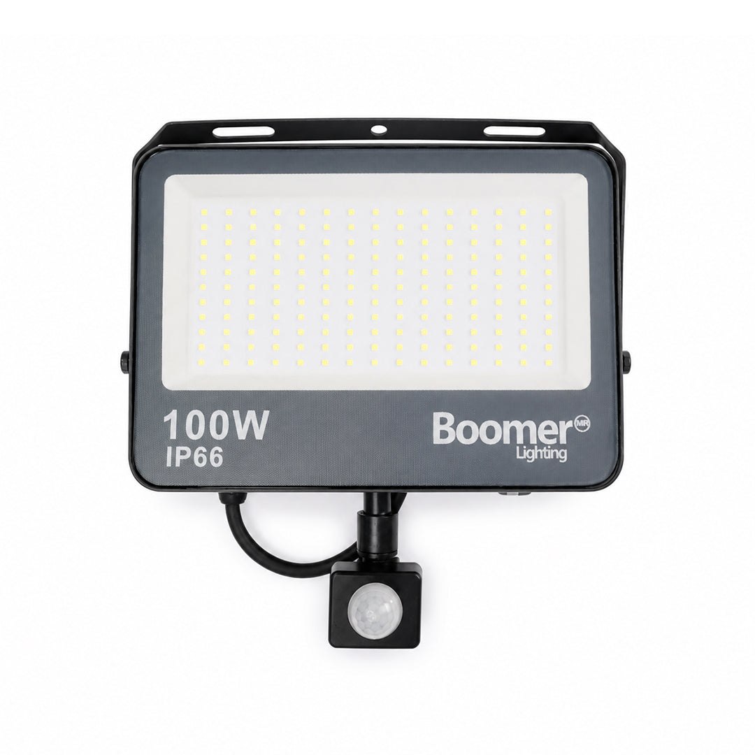 REFLECTOR LED SENSOR DE MOVIMIENTO 100W EXTERIOR LUZ FRÍA