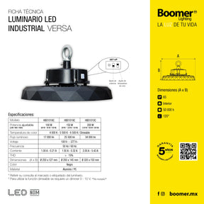 HIGHBAY UFO LED 200W, 6500K, IK09, THD<20%, 30000lm, 6KV SBT