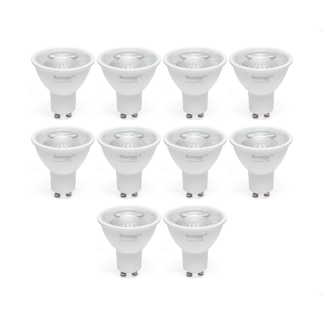 10 FOCOS GU10 LED 6.5W LUZ NEUTRA, BASE GU10, NO ATENUABLE