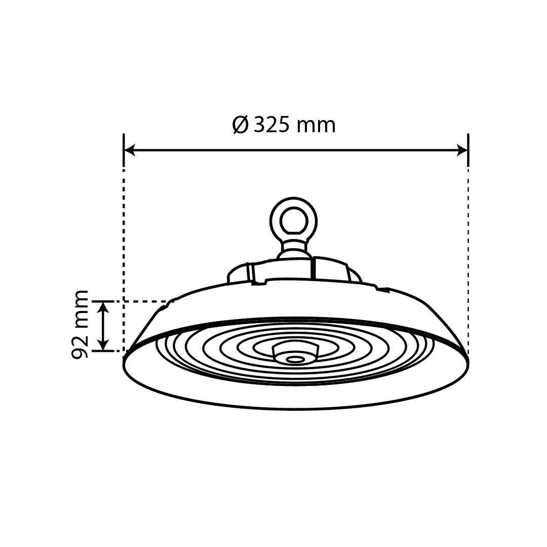HIGHBAY UFO LED 200W, 6500K, IK08, THD<20%, 30000lm, 6KV SBT