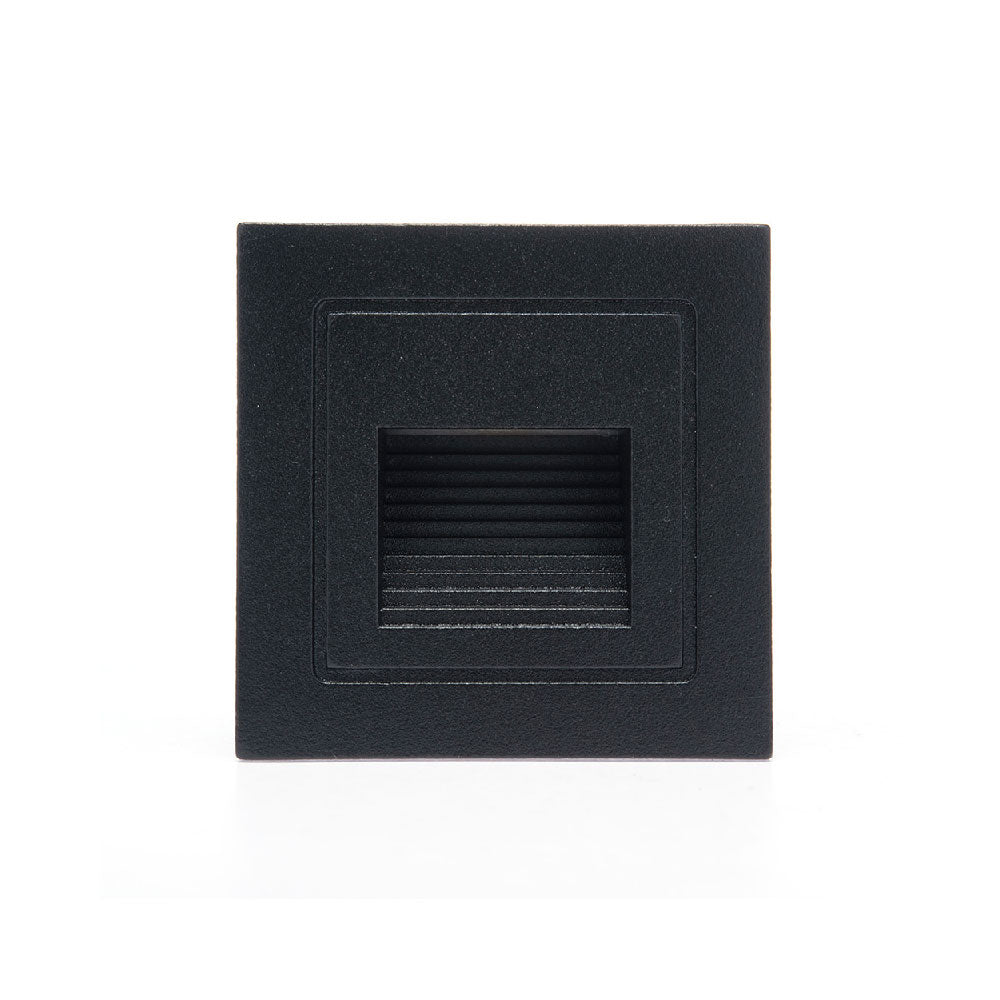 LÁMPARA DE CORTESÍA EMPOTRABLE NEGRO A4, 3W, 3000K, IP65
