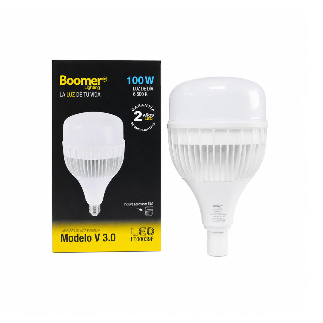 FOCO LED BALA ALTA POTENCIA 100W LUZ FRÍA BASE E27 Y E40