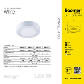 LÁMPARA PANEL LED REDONDO PARA SOBREPONER, 24W, LUZ FRÍA