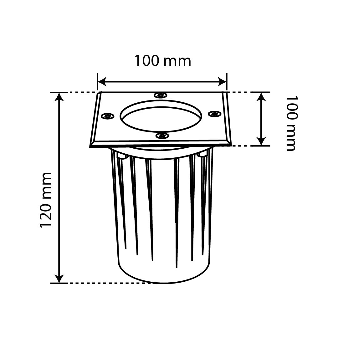 EMPOTRABLE Cuadrado A PISO, BASE GU10, 6.5W, 100-240V~