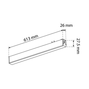 LUMINARIO HS-ION FLOOD LIGHT BLANCO -600MM 24W 4000K, 1150LM