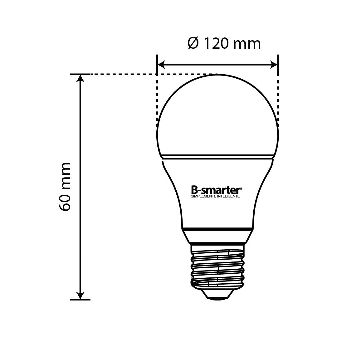 PAQUETE DE 3 FOCOS LED A19 12W, LUZ CÁLIDA, 1200LM, BASE E27