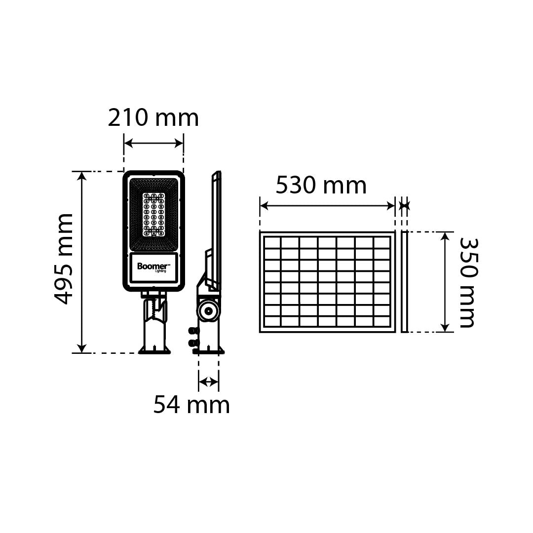 LUMINARIA EXTERIOR CON PANEL SOLAR REGULUS, 200W, LUZ FRÍA