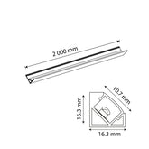 PERFIL ALUMINIO ESQUINERO NEGRO PARA TIRA LED, 2M, IP44