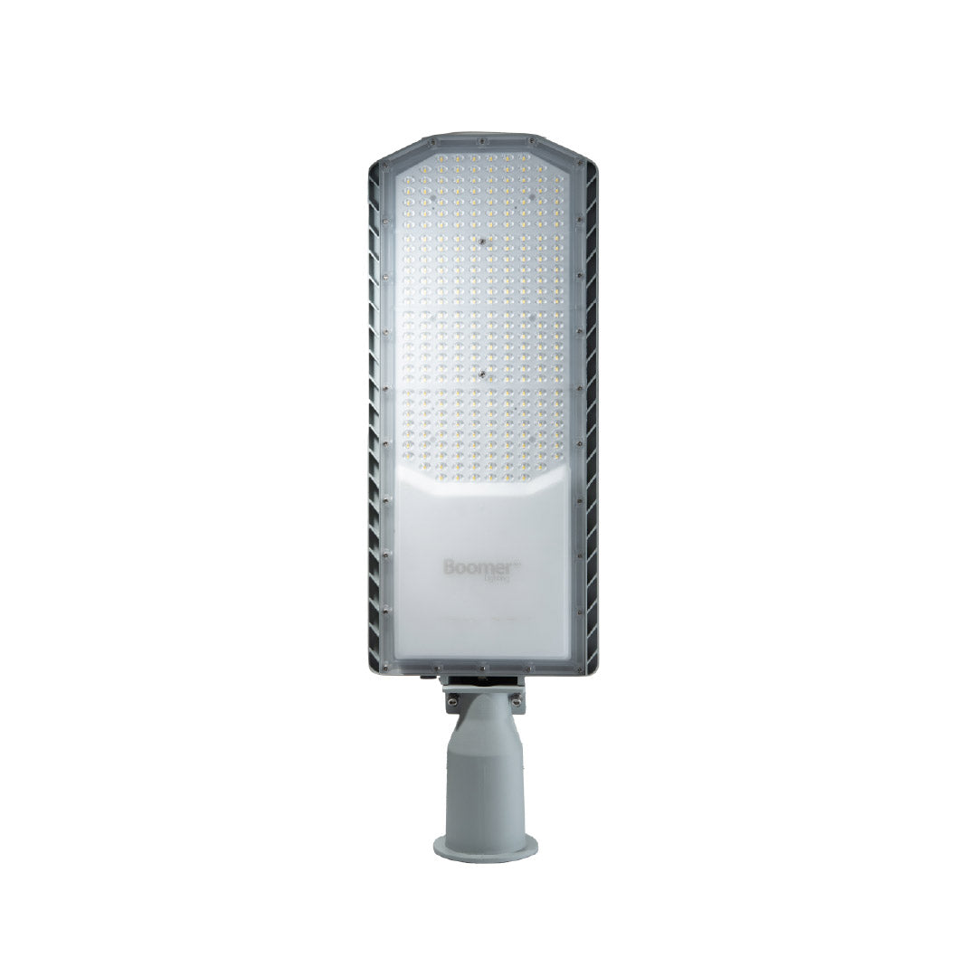 LUMINARIA URBANA CON BASE NEMA 3 PINES 150W LUZ FRÍA, IK08