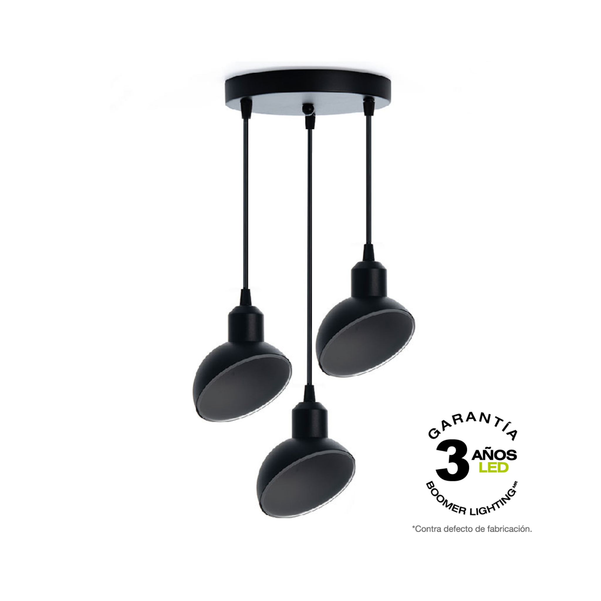 LÁMPARA COLGANTE LANTAAR 3 NEGRO, 45 W, BASE E27, INTERIOR