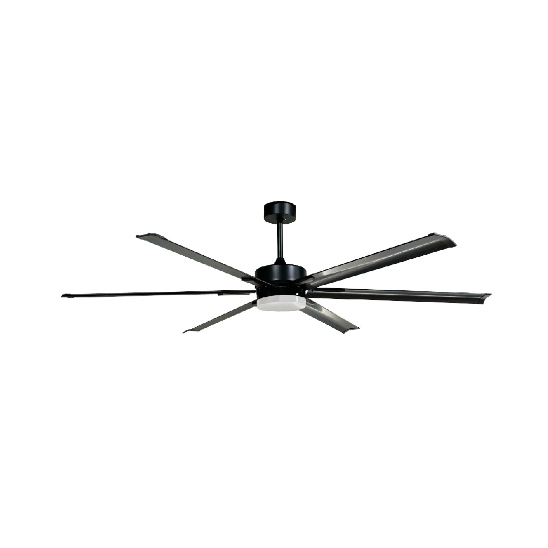 VENTILADOR DE TECHO CON LUZ LED 72" INDUSTRIAL NEGRO 6 VELOCIDADES CCT