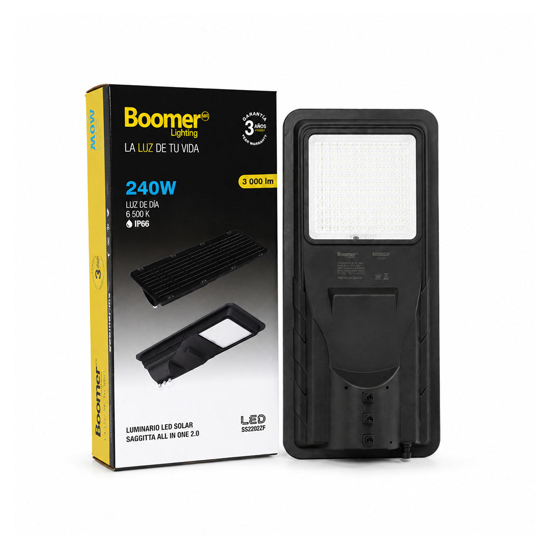LUMINARIA EXTERIOR SOLAR ALL IN ONE 240W LUZ FRÍA